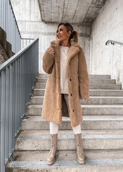 AXELLE™ | Long Coat with Wide Collar