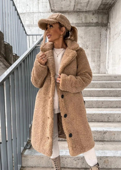 AXELLE™ | Long Coat with Wide Collar