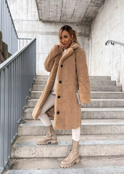 AXELLE™ | Long Coat with Wide Collar