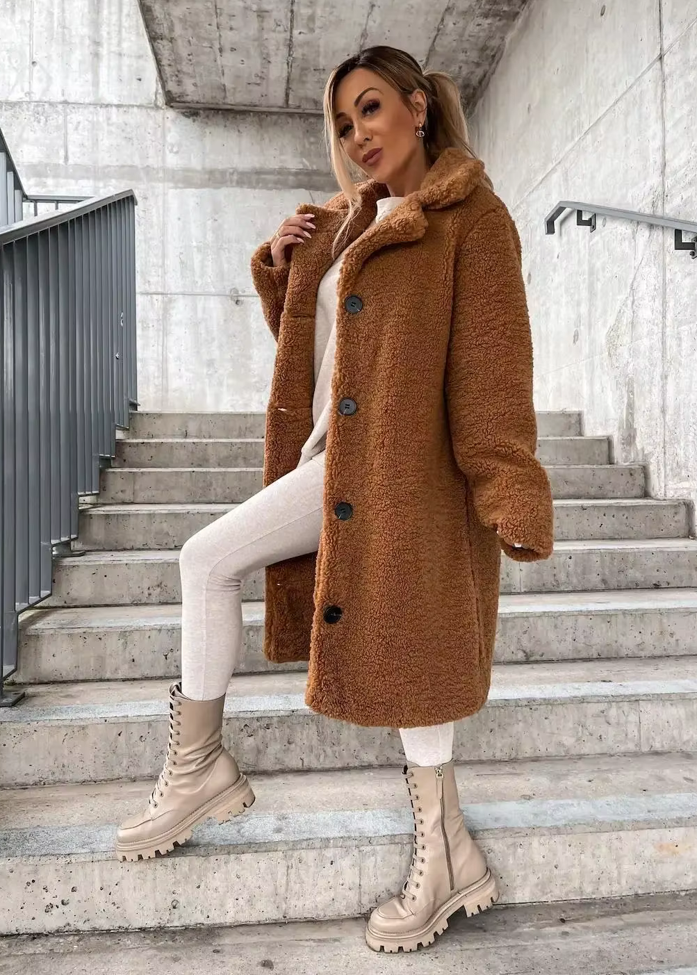 AXELLE™ | Long Coat with Wide Collar