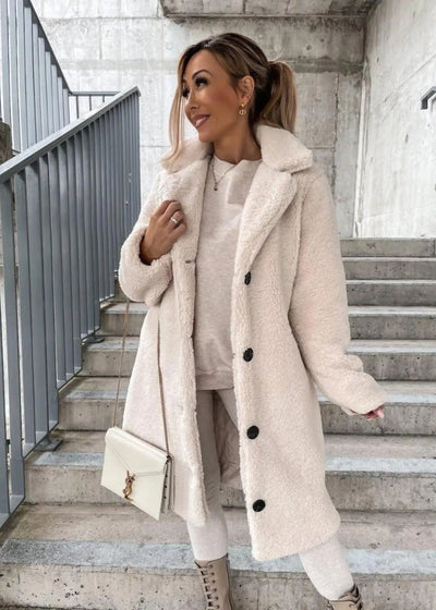 AXELLE™ | Long Coat with Wide Collar