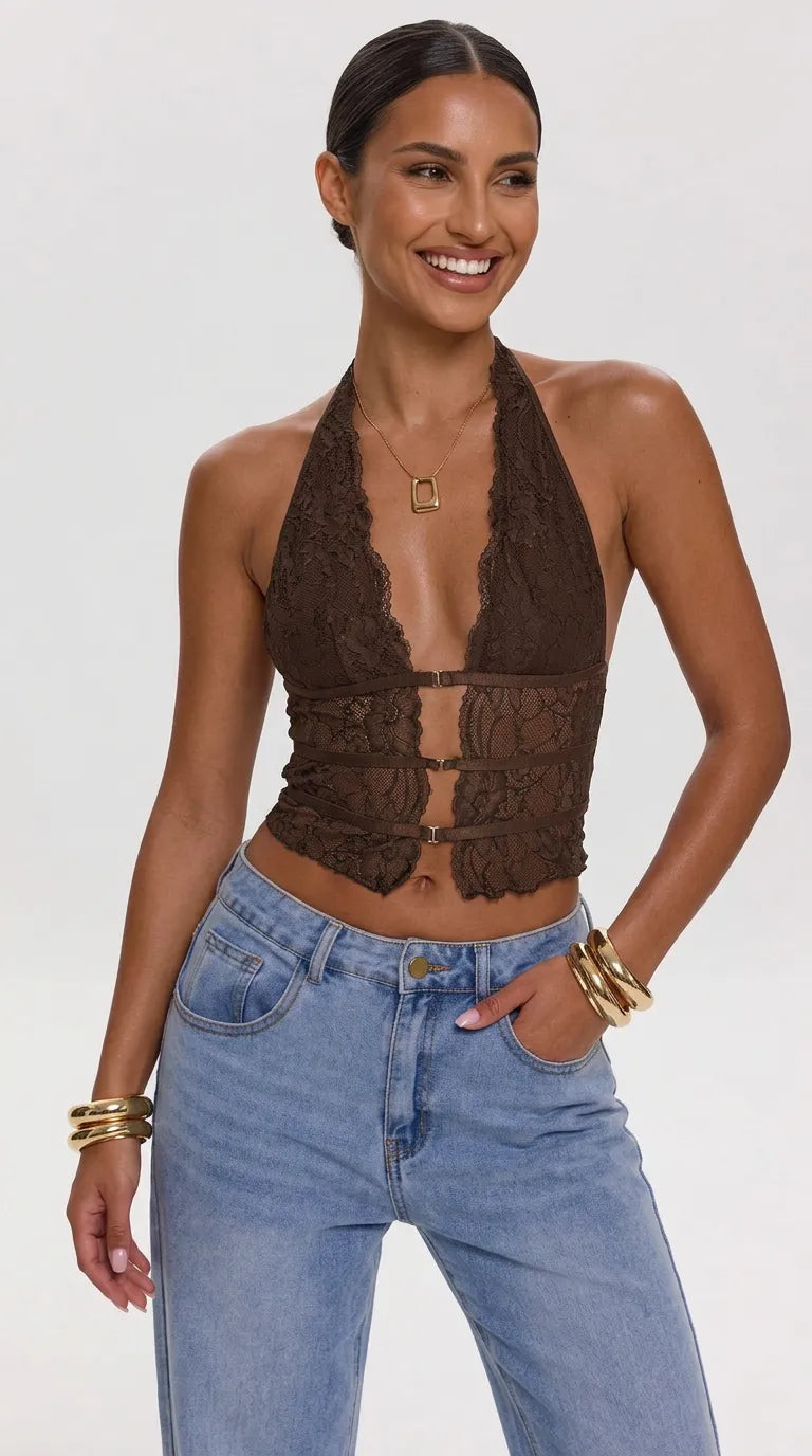 Sienna Lace Halter Corset