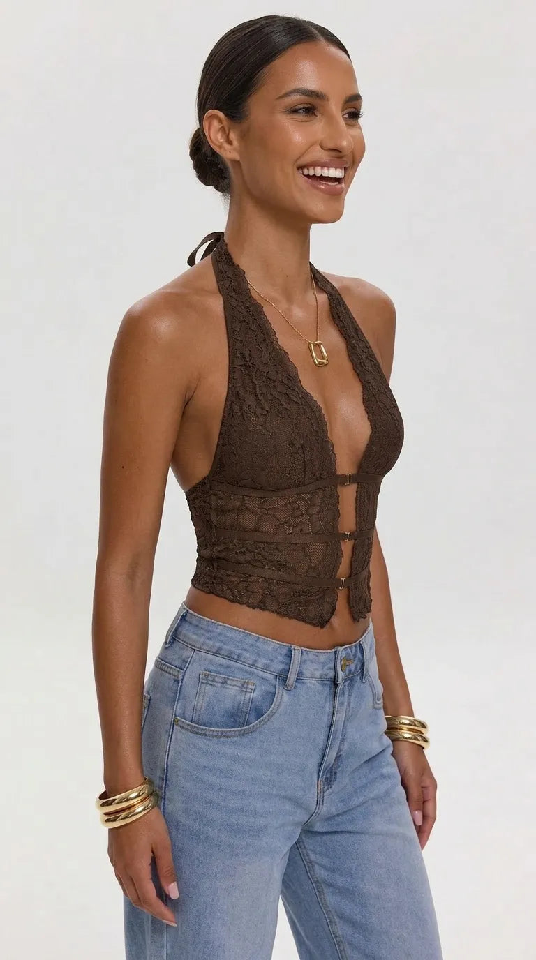 Sienna Lace Halter Corset