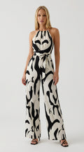 Abstract Wide-Leg Jumpsuit