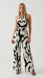 Abstract Wide-Leg Jumpsuit