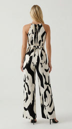Abstract Wide-Leg Jumpsuit