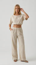 Linen Blend Trouser Set