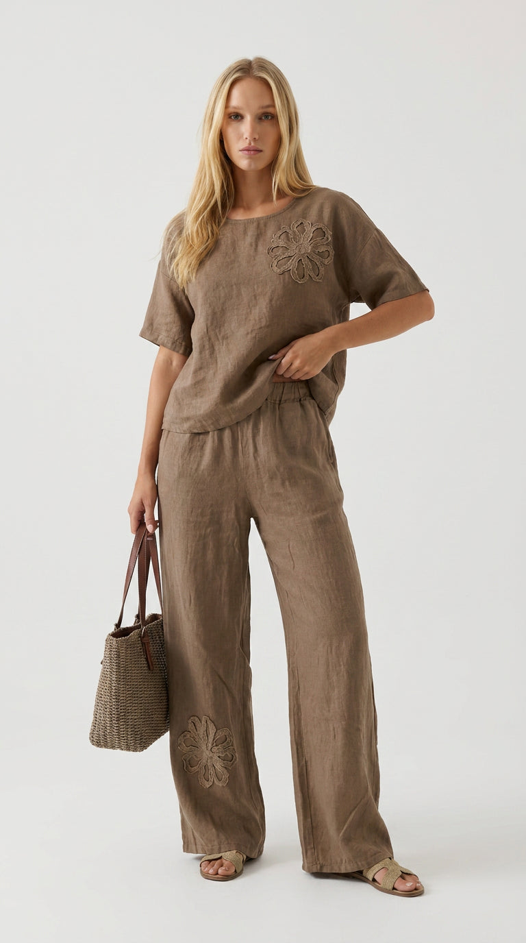 Linen Blend Trouser Set