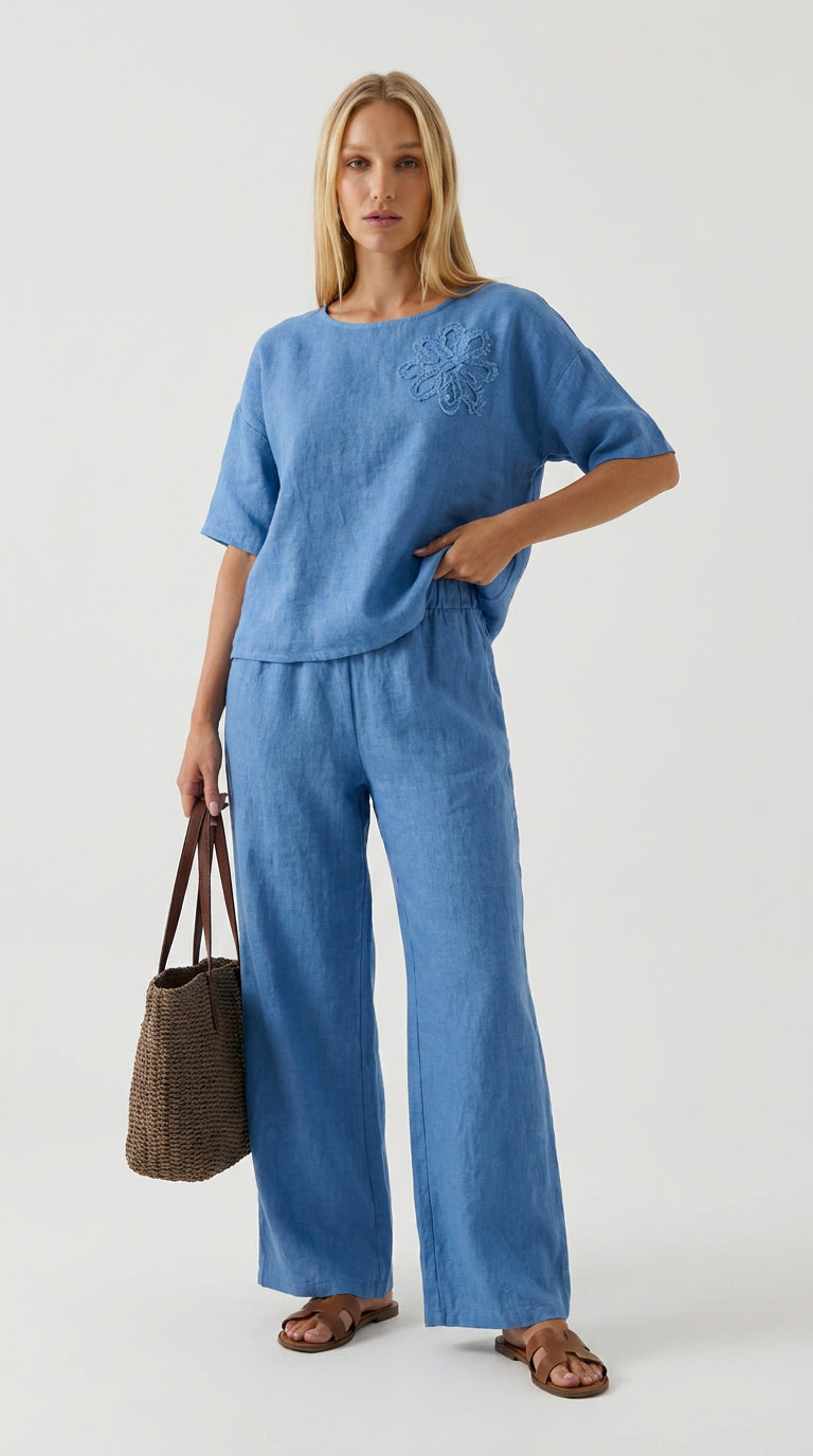 Linen Blend Trouser Set