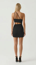Luna Asymmetric Cut-Out Mini Dress
