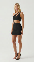 Luna Asymmetric Cut-Out Mini Dress