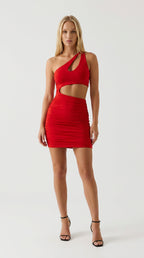 Luna Asymmetric Cut-Out Mini Dress