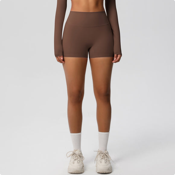 Sanded High Waist Yoga Shorts