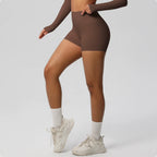 Sanded High Waist Yoga Shorts