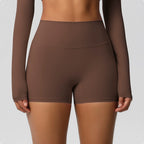 Sanded High Waist Yoga Shorts