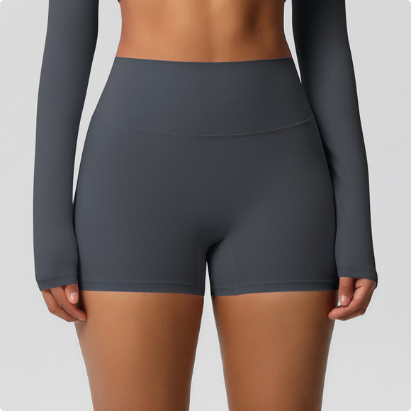 Sanded High Waist Yoga Shorts
