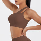 Sanded One-Shoulder Crop