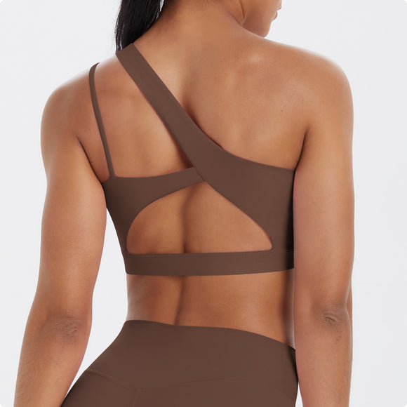 Sanded One-Shoulder Crop