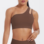 Sanded One-Shoulder Crop