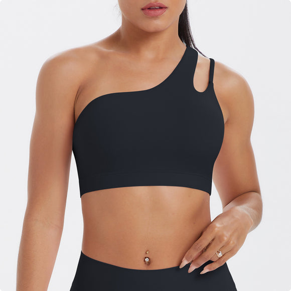 Sanded One-Shoulder Crop