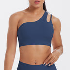 Sanded One-Shoulder Crop