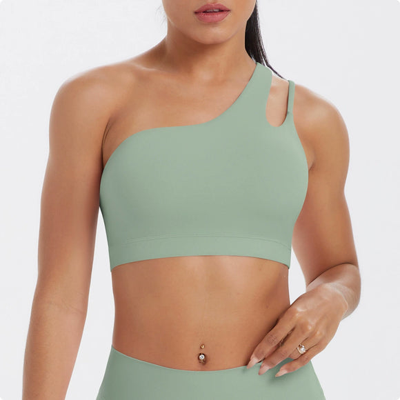 Sanded One-Shoulder Crop