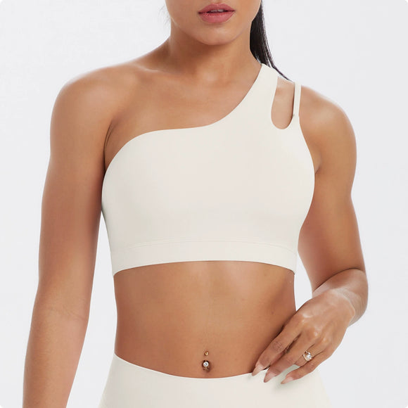 Sanded One-Shoulder Crop