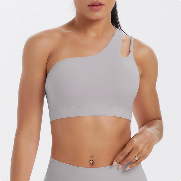 Sanded One-Shoulder Crop