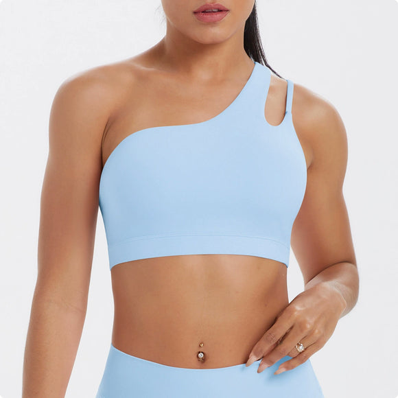 Sanded One-Shoulder Crop