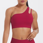 Sanded One-Shoulder Crop