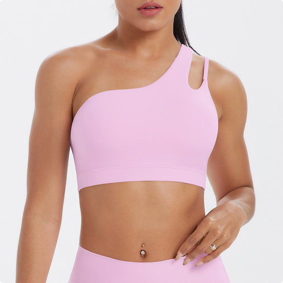 Sanded One-Shoulder Crop