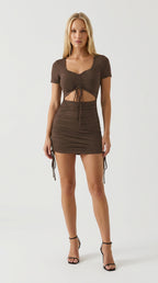 Sienna Ruched Cutout Dress