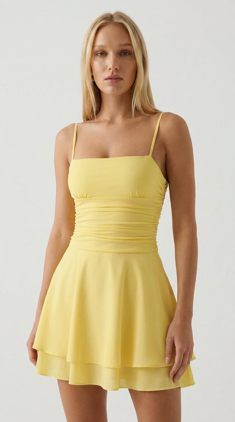 Solene Ruched Mini Dress